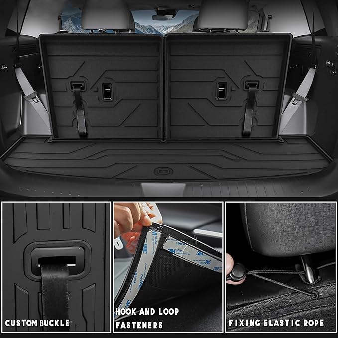 KARPAL Floor Mats Fit for Hyundai Santa Fe 2024 2025 2026 (Fit Hybrid and Gas) 6-Seat/7-Seat, All Weather TPE Car Mats Cargo Liners Guard Accessories, 1st & 2nd & 3rd Row & Cargo Liners