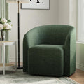 COLAMY Swivel Accent Chair, Barrel Chair with Armrest, Comfy Round 360°Mondern Armchair, for Living Room/Bedroom/Waiting Room, No Assembly, Green