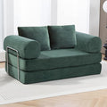 Folding Sofa Bed,63''Cozy Floor Sofa Lounge Couch, 4-in-1 Convertible Sleeper with Memory Foam, Space-Saving Floor Couch for Living Room, Bedroom, Apartment (Green)