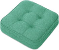GOFORIT Memory Foam Cushion，Square Seat Cushions for Dining Chairs,Non-Slip Chair Pads with Removable Cover, 16'' x 16'', Green