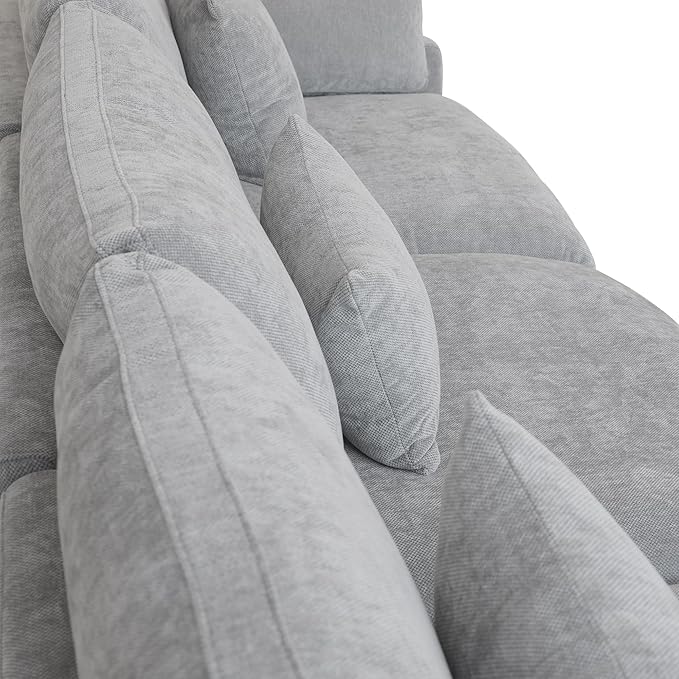 120" Cloud Couch Modular Sectional Sofa with Ottoman,Down Filled U Shaped 5 Seater Convertible Sofa,Cover Washable and Replaceable Couches for Living Room,Gray