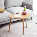 Vadisun Small Oval Coffee Table, 19.7" Mid Century Modern End Table for Living Room, 100% Solid Oak Wood Center Table, Side Table (Original Wood Color, 19.68" Wx13.38 Dx17.71 H)