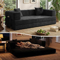 Fancyfire 78.8" Convertible Sofa Bed with Armrest Pillow,4-in-1 Sleeper Couch Bed for Livingroom,Modular Corduroy Boneless couches,No Assembly (Black)