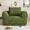 42.5" Single Cloud Sofa, Boneless Couch for Small Spaces, Modern Comfortable Upholstery Sofas with Pillows for Living Room, Apartment, Dorm, Office, Removable Cover, No Assembly Required, Algae Green