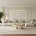 Oversized Modular Sectional Sofa with Ottomans,5 Seater Corduroy L Shaped Reversible Corner Couch,181.1" Convertible Sofa & Couch Free Combination for Living Rooom,Beige