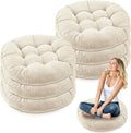 Jerify Floor Pillow Cushions 22 x 22 Inch Round Square Large Meditation Floor Pillow for Classroom Adult Meditation Picnic Party Cushion for Seating Gift Christmas(Round,Beige,6 Pcs)