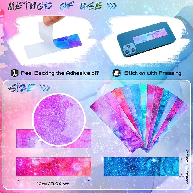 Gersoniel 36 Pcs Ink and Starry Sky Anxiety Sensory Stickers Mental Health Stickers Mindfulness Fidget Textured Strips Adhesive Tactile Calm Relief Items for Adults School Counselor Office, 12 Style