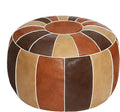 Thgonwid Unstuffed Moroccan Storage Pouf Foot Stool Ottoman Seat Handmade Faux Leather Bean Bag Floor Chair Foot Rest for Living Room, Bedroom or Balcony (Multi Color)