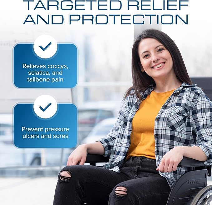Kölbs Gel Extreme Wheelchair Cushions Seat Cushion, Coccyx, Sciatica & Tailbone Pain Relief Seating Pad Ideal for Office, Kitchen Wheelchairs and Auto, 24 x 20, 3 Inch Thick