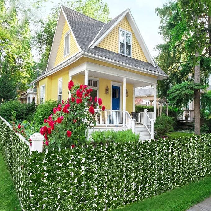 DearHouse Artificial Ivy Privacy Fence, 118x59in Artificial Hedges Fence and Faux Ivy Vine Leaf Decoration for Outdoor Garden Decor
