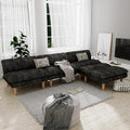 2 Sets 69" Futon Sofa Bed, 4 in 1 Multi-Function Couch Sleeper with Adjustable Backrest, Modern Convertible Futon, Recliner Small Loveseat for Living Room, Plush Dark Grey