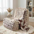 HOOOWOOO Giant Bean Bag Chair,Fireside Floor Beanbag Chair for Adult Kids,Comfy Single Sofa Couch for Bedroom,Living Room,Office (Beige, Standard)