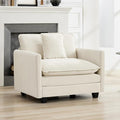 WUTUTUEE 41'' Modern Chenille Oversized Chair, Upholstered Accent Living Room Chair with Extra Thicked Deep Seat, Single Lounge Chair for Bedroom, Small Apartment, Beige
