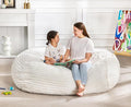 Hobestluk 4FT Bean Bag Chairs Adult Bean Bag with Portable Handle Comfy Large Bean Bag Chair with Removable Cover for Living Room Bedroom or Reading Nook (Stripe White, 4FT)