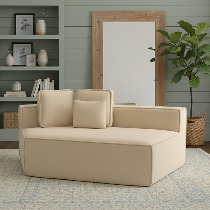 KEIKI 75.2" Teddy Fleece Single Sofa Chair – Soft Compressed Modular Couch with Oversized Seat & Plush Back Support, Relax Lounge Chair for Gaming Setups & Entertainment Spaces