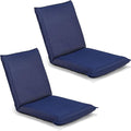 BestComfort Set of 2 Folding Floor Chair 6-Position Adjustable Meditation Chair Video Gaming Chair Reading TV Watching, Portable Floor Seat Lounge Sofa Chair Kids Teens Adult, Navy (BComfort-65605)