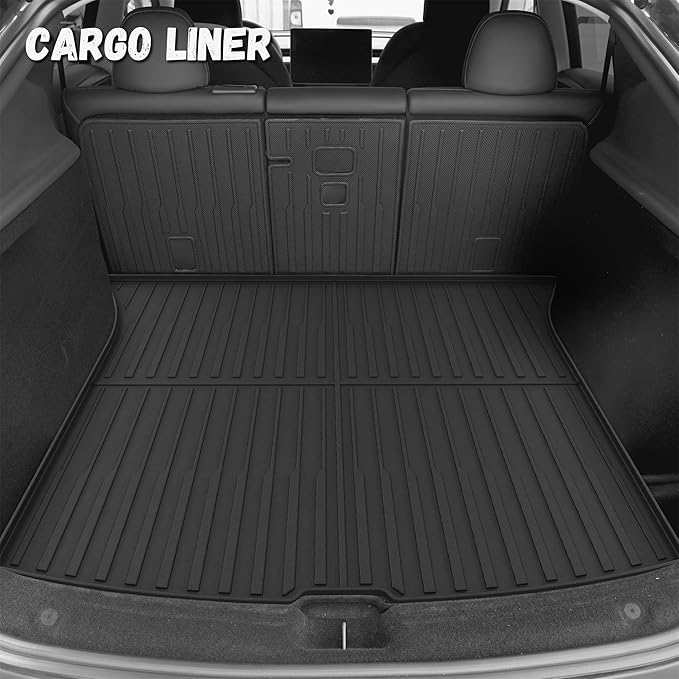 Floor Mats Trunk Mat Fit for Tesla Model Y Juniper 2025 2026 (5-Seat), TPE All Weather Floor Liners Trunk Liner Cargo Mat for Model Y Accessories 4PCS