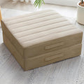 JKMAX 2 Pcs High Density Foam Floor Pillow - Upgraded Large Pillows Seating for Adults - Outdoor Floor Cushion with Soft Tufted Cover - Yoga Pillows for Sitting On Floor - 22 Inch Khaki