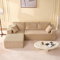 Afuson 107" Boneless Couch with Deep Seat, Modular Sectional Sofa, Cloud Sectional Couch for Living Room, No Assembly Required, Corduroy, L-Shape Left, Camel