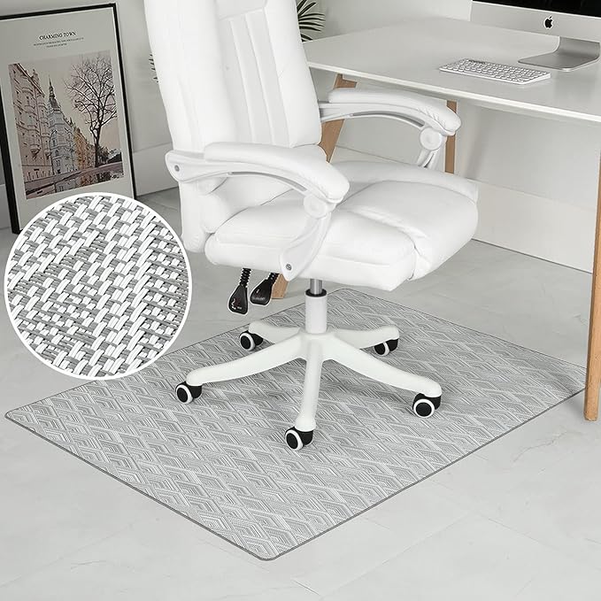 Chair Mat for Hardwood & Tile Floor, 36" x 48" Heavy Duty Office Chair Mat for Rolling Chairs Easy Glide, Anti Slip, Non-Curve, Floor Protector for Home Office