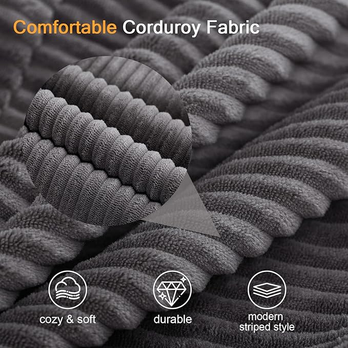 MeMoreCool Convertible Sofa Bed, Pull Out Loveseat Sleeper Sofa, Small Boneless Cloud Couch Bed for Adults, Fold Out Foam Love Seat, Corduroy Folding Floor Couch for Bedroom, Dark Grey