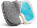 Seat Cushion for Long Sitting, Cooling Gel Memory Foam Seat Cushion - Back, Sciatica, Coccyx, Tailbone Pain Relief - for Office Chairs, Car Seat, Wheelchair Sitting Cushion (Grey)