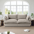 Lopzeho Oversized Cloud Modular Sectional Sofa, Comfy Down Filled Cloud Couch with Removable Cover, Modern Loveseat Couch, Deep Seat Sectional Couches for Living Room, Light Gray