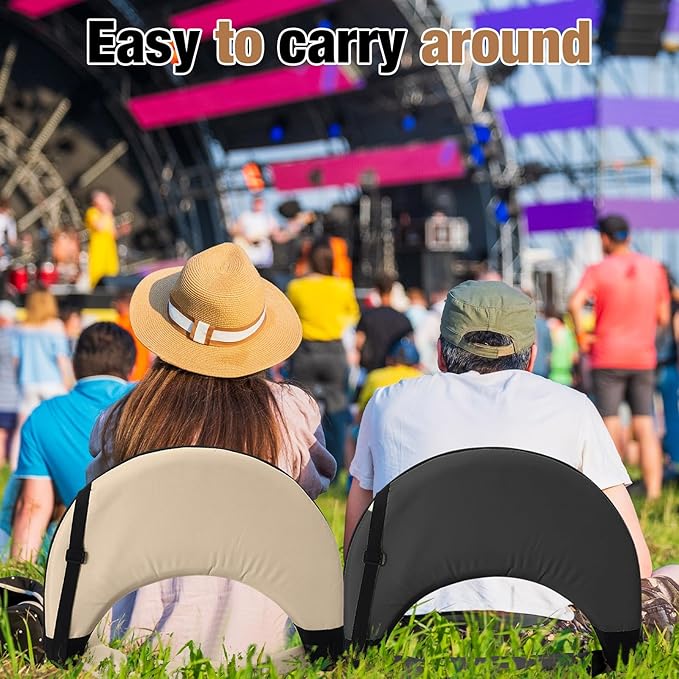 2 Pcs Stadium Seats Floor Chairs Reclining Bleacher Seat with Shoulder Strap Portable Recreation Recliner Beach Folding Waterproof Cushion Chair for Sports