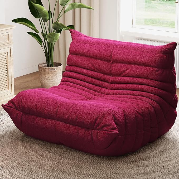 Selyteramy Oversized Bean Bag Chairs for Adults, Giant Beanbag Chair with Memory Foam, Comfy Lounge Chair Lazy Sofa for Apartment, Living Room, Bedroom, Office(Teddy Fabric)