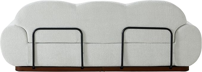 Christopher Knight Home Zera 88" Comfy Boucle Upholstered Cloud Couch, 3-Seater Sofa Couches, Low Profile Home Sofa Living Room with Round Arm, Sturdy Wooden Frame Lounge Chair Indoor, Light Green