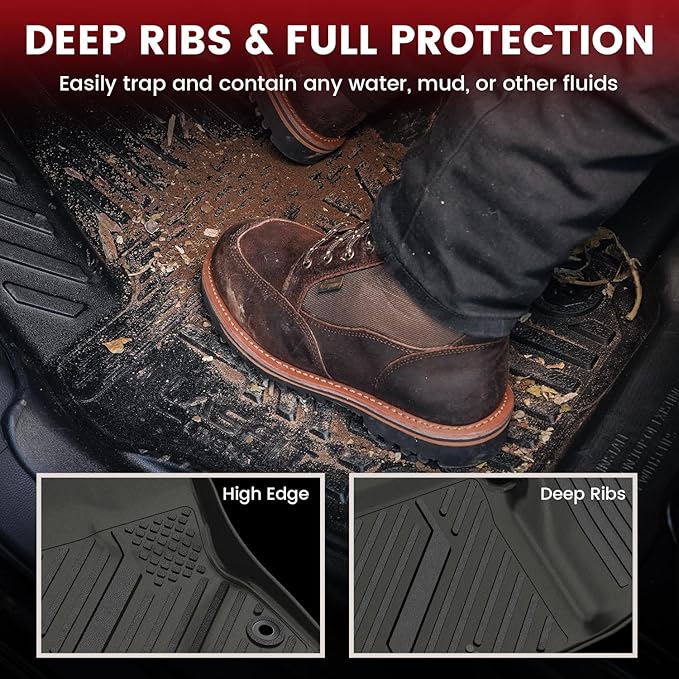 LASFIT Floor Mats for Toyota Corolla Sedan 2014-2019, All Weather TPE Custom Fit Car Liners for Toyota Corolla Accessories 1st & 2nd Row Car mats, Easy to Clean, Black
