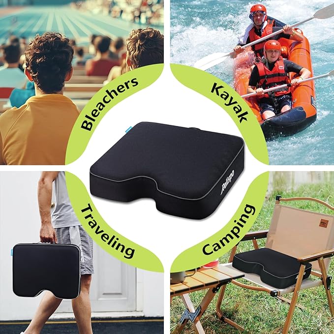 Relispo Stadium Seats for Bleachers with Integral Cutting Memory Foam, Stadium Seat Cushion Waterproof Extra Thick Bleacher Cushion, Portable Stadium Cushions for Indoor Outdoor Events