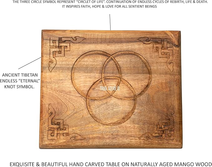 Small Altar Table, Meditation Table Altar, Small Puja Table, Meditation Altar Wood Wiccan Altar Table Buddhist Table, Tea Table Japanese, Small Low Side Table Dragon (Eternal Circle of Life)
