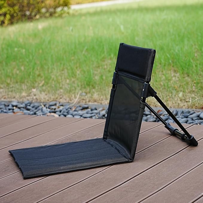Breathable Mesh Back Folding backrest,Ultralight Aluminum Alloy Camp Seat with Ventilated Backrest, Portable Outdoor Chair for Beach, Park,Lawn,Hiking and Travel