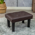 CAROLMADE Ottoman Foot Rest, PVC Small Ottoman Foot Stool with Legs Modern Footstool Ottomans for Living Room Entryway Office, Brown