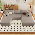 96" W Cloud Sectional Couch with Ottoman,Modern U-Shaped Cloud Couch with Deep Seat,Comfy Corduroy 3-Seater Sofa,Memory Foam Sofa for Living Room,No Assembly (Camel,Right-Facing Chaise)