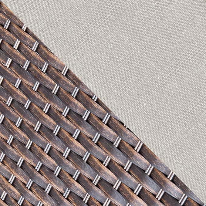 moosprr Luxury Outdoor Swivel Rocker Patio Chairs Set of 2, High Back Swivel Patio Chairs with 6-Inch Thick Cushions, Wicker Outdoor Chair for Porch, Patio, Yard, Deck, Poolside, Brown/Beige