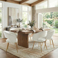 COMULER Cream Velvet Dining Chairs Gold Legs, Modern Dining Room Chairs with Arms Set of 6 Upholstered Accent Chair Armchair with Barrel Back for Kitchen Living Room