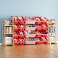 SpaceAid Toy Storage Organizer with 6 Shelves and 20 Bins, Toy Organizers Storage Bookshelf, Kids Bin Shelf Toys Box Bookcase for Bedroom Playroom Organization Room Decor, Red and Pink