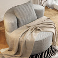 37.4" Oversized Boneless Chair Round, Chaise Lounge Boneless Accent Chair Indoor, Upholstered Corduroy Deep Seat Sofa Chair, No Assembly Required, for Living Room Bedroom Apartment