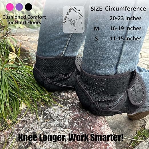 Gardening & Cleaning Knee Pads for Work, Soft EVA Foam Kneepads for Adult Men & Women, Breathable & Elastic with Anti-Slip Design, Great for Weeding, Flooring & Kneeling Worker for Christmas, Black L