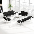 Kinfant Waiting Room Chair- Office Reception Furniture with Armrest and PU Leather Cushion, Office Guest Chair for Waiting Room Airport Hospital Bank Lobby, Black (9 Seat)