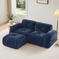 Modular Sectional Sofa with Free Combination,Boneless Floor Couch for Small Spaces, Living Room & Lounge,Velvet 2-Seater Sectional Couch with Ottoman,No Assembly Needed