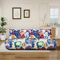 Bean Bag Chair, Fireside Chair, Large Bean Bag Chair for Adults, Bean Bag Chairs for Teens with High-Resilience Foam, Non-Slip Base Floor Lounge Sofa,Living Room (Graffiti Color, 3-Seater)
