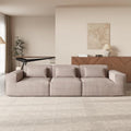 JACH 118" Modular Sectional Sofa, Huge Plus 3 Seater Cloud Couch, Modern Comfy Cloud Fleece Couches, Sofas Furniture for Living Room, Office, Apartment, Brown