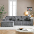 108" Boneless Cloud Sectional Couches for Living Room, Comfy Fluffy L Shaped Memory Foam Deep Seat Boneless Couch, Modular Sectional Sofa with Left Facing Chaise, Dark Grey