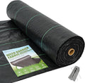 BIRDSINYARD 6ftx300ft Weed Barrier Landscape Fabric - 3.2oz Premium Heavy Duty Weed Block Ground Cover Mat with 90 U-Shaped Securing Pegs | Woven Geotextile Fabric for Weed Control Garden Cloth