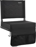 Stadium Seats for Bleachers with Back Support, Bleacher Chairs with Back and Cushion Bleacher Seats Portable Stadium Seats Thick Padded Folding Chair Comfort for Sports Events Black