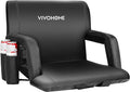 VIVOHOME Wide Padded Stadium Seats with Back Support and Cushion, Portable Reclining Bleacher Chairs with Armrest and Cup Holder, Comfortable for Various Sports Events