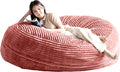 Bean Bag Chair for Adults, Floor Bean Bags Offers Ample Space for Adults,Memory Foam Giant Bean Bags,Lounger Versatile Design Suits Any Room,Movie Nights,Reading (Striped Pink, 5FT)